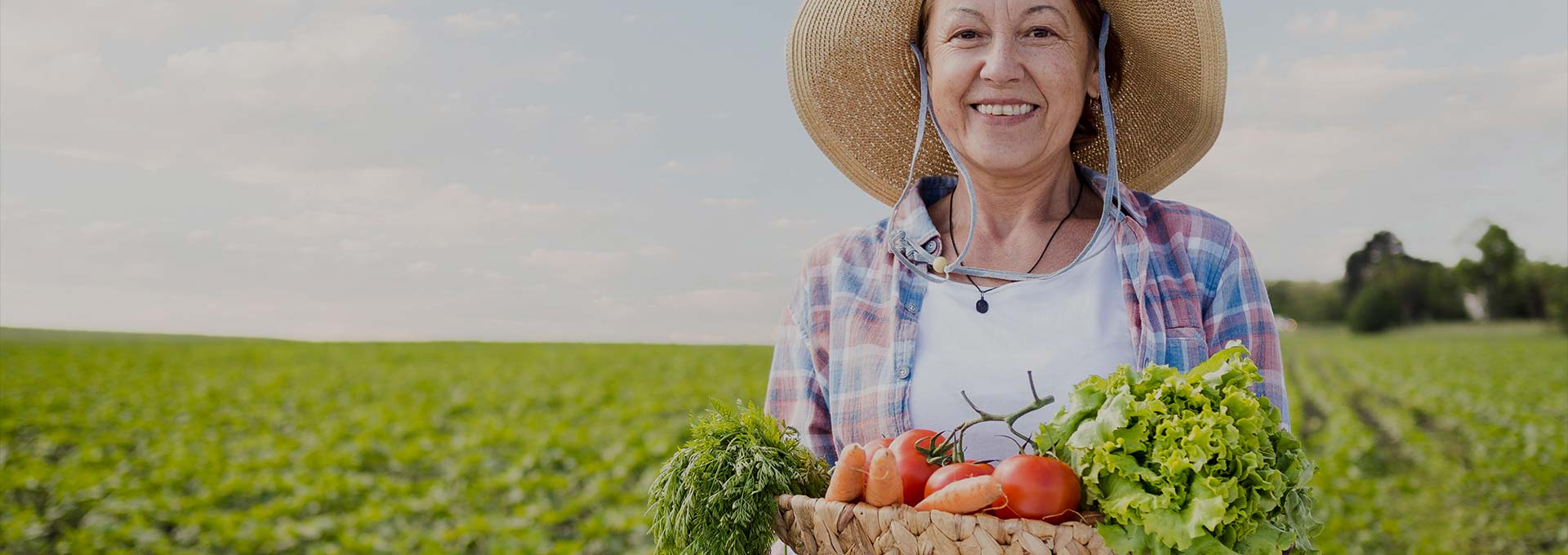 Farmer with fresh vegetables
